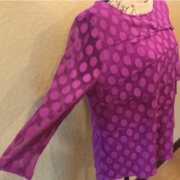 Dana Buchman long sleeve, magenta, mesh top, XL, like new | offer in description - Picture 3 of 6